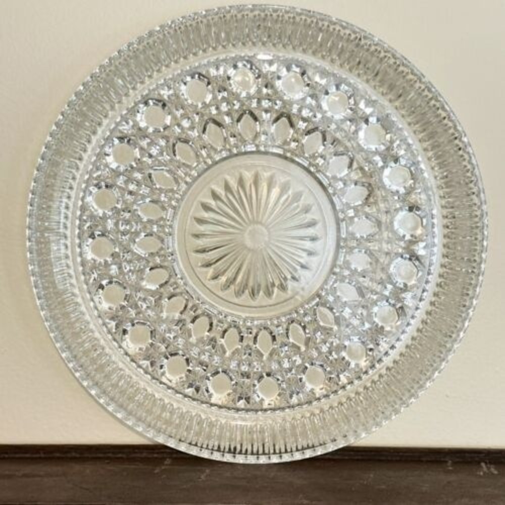 Vintage 1950 Wexford glass designed 9‎ in platter serve-ware party platter